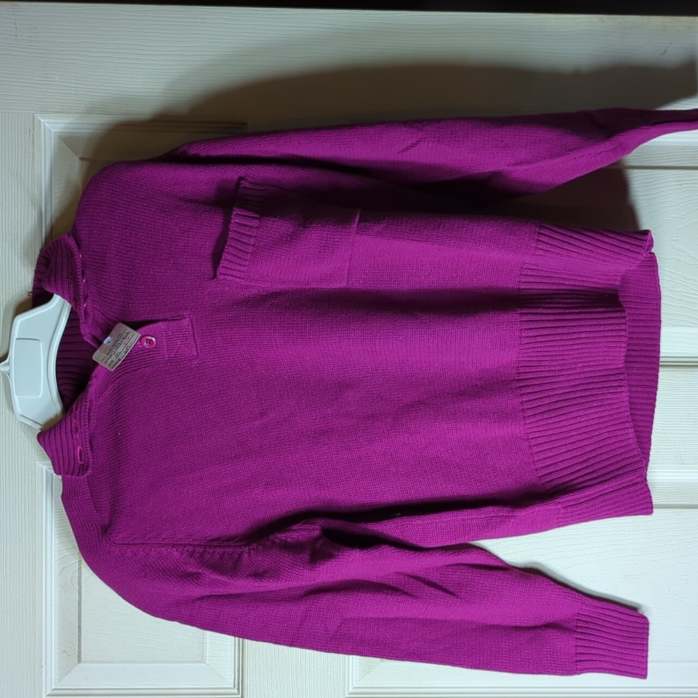 Pronto Moda 100% cotton 5 button turtleneck sweater ladies medium